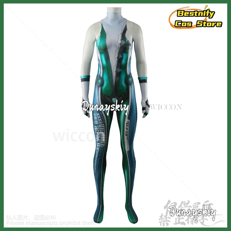 CosplayGame Nikke تأثيري بليد كولاب حواء أنيمي زي ثلاثية الأبعاد مطبوعة الأخضر مثير بذلة الشرير Zentai ارتداءها Y2K جيراي كي الفتيات