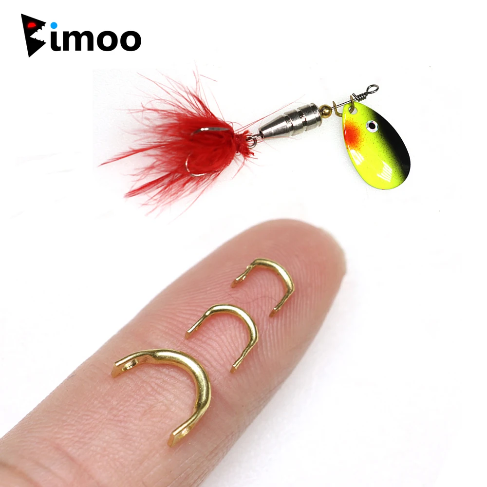 Bimoo 50PCS DIY Brass Fishing Lures Accessories U- Shaped Easy-Spin Clevises Spinner S M L