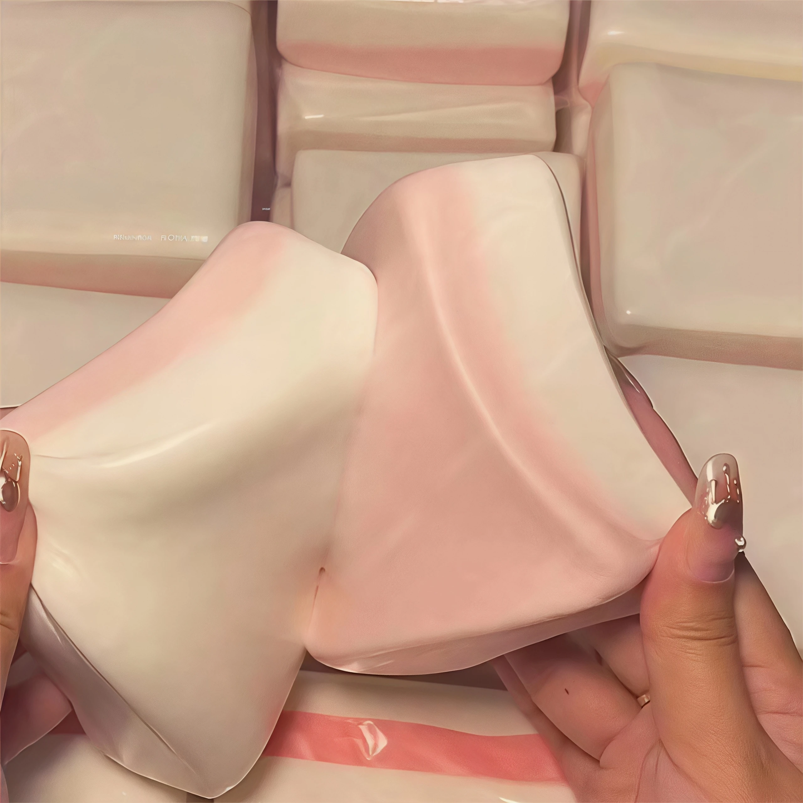 Squishy Double-Sided Sticky Rice Cake Pink Slow Rising Rice Cake Squishy Slow Rebound Cake Bread Stress Release Hand Relax Gift