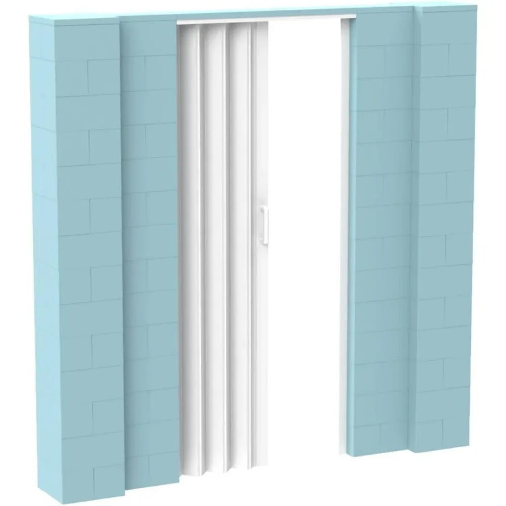 7’ x 7’ Wall Kit with Accordion Door  3’ x 7’ Doorway | Modular Building Blocks | Wall Display System | Room Divider & Partition