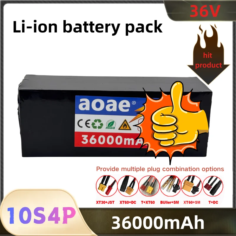 10s4p 18650 Lithium 36V 36000mAh E-scooter Battery Battery Pack for use in high-power equipment Battery Life Longer