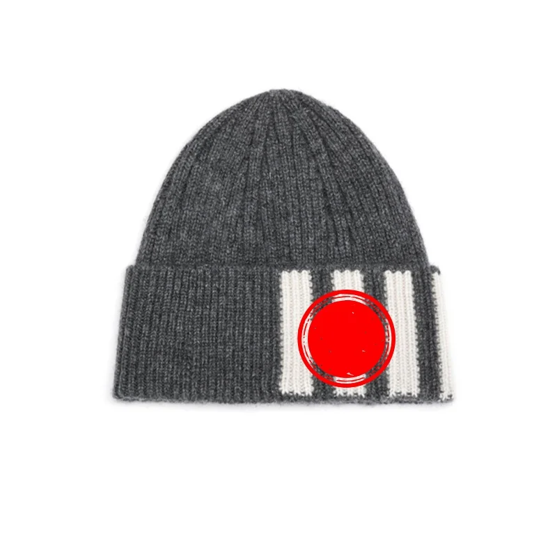 97.1% Cashmere 2.9% Wool beanie  Men's Wool Knit Hat New Fashion Warm Stripe Colour Blocking Wool beanies