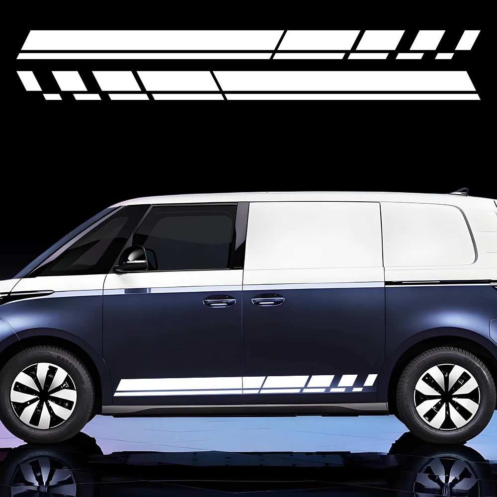 For Volkswagen ID.Buzz MEB 2022-2026 Side Skirt Car Sticker PVC Vinyl Decal Racing Stripes Graphic Auto Door Decor Sticker
