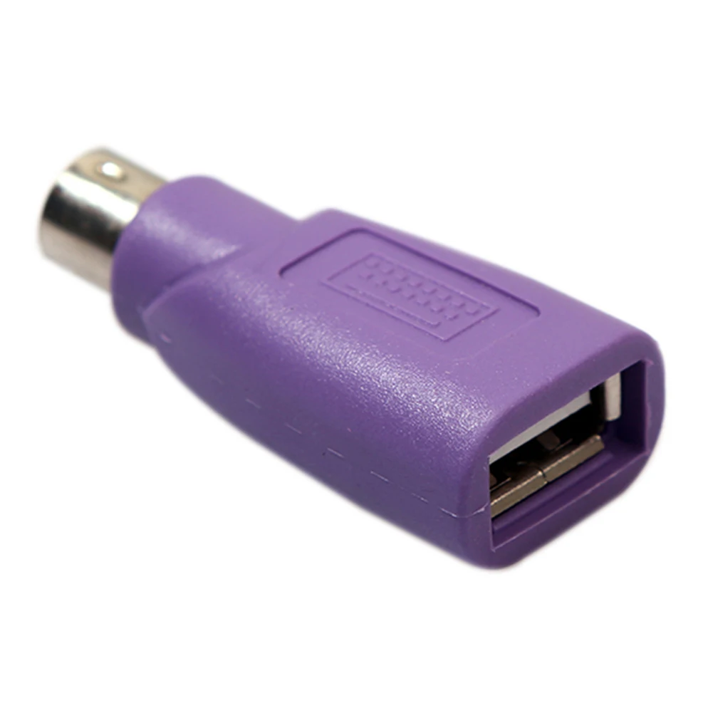 2/5pcs PS2 Male to USB Female Converter Computer Keyboard Mouse Adapter Purple Computer Gadgets Connect Accessories