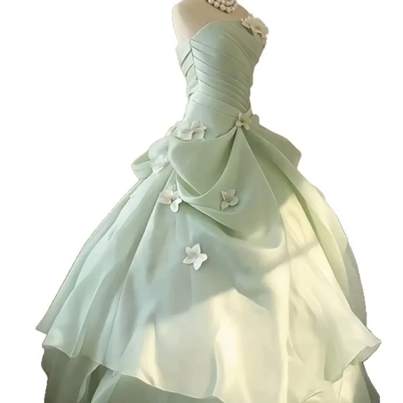 Vestido de noche estilo Sen sin tirantes, adelgazante, para adulto, regalo, vestido de princesa, fiesta de cumpleaños, anfitriona, actuación, personalizable