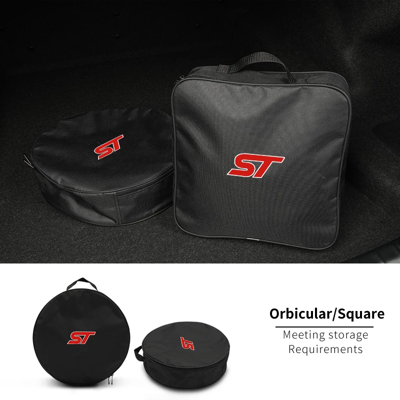 

Car Charging Cable Organizer Trunk Storage Bag For Ford ST Racing Performance Focus Mk2 Mk3 Fiesta Ranger Mondeo S-MAX