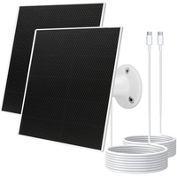 Waterproof 10W Solar Panels Type-C Charging Cable for Rechargeable Securty Camera or Doorbell with Type-C Charging Port.
