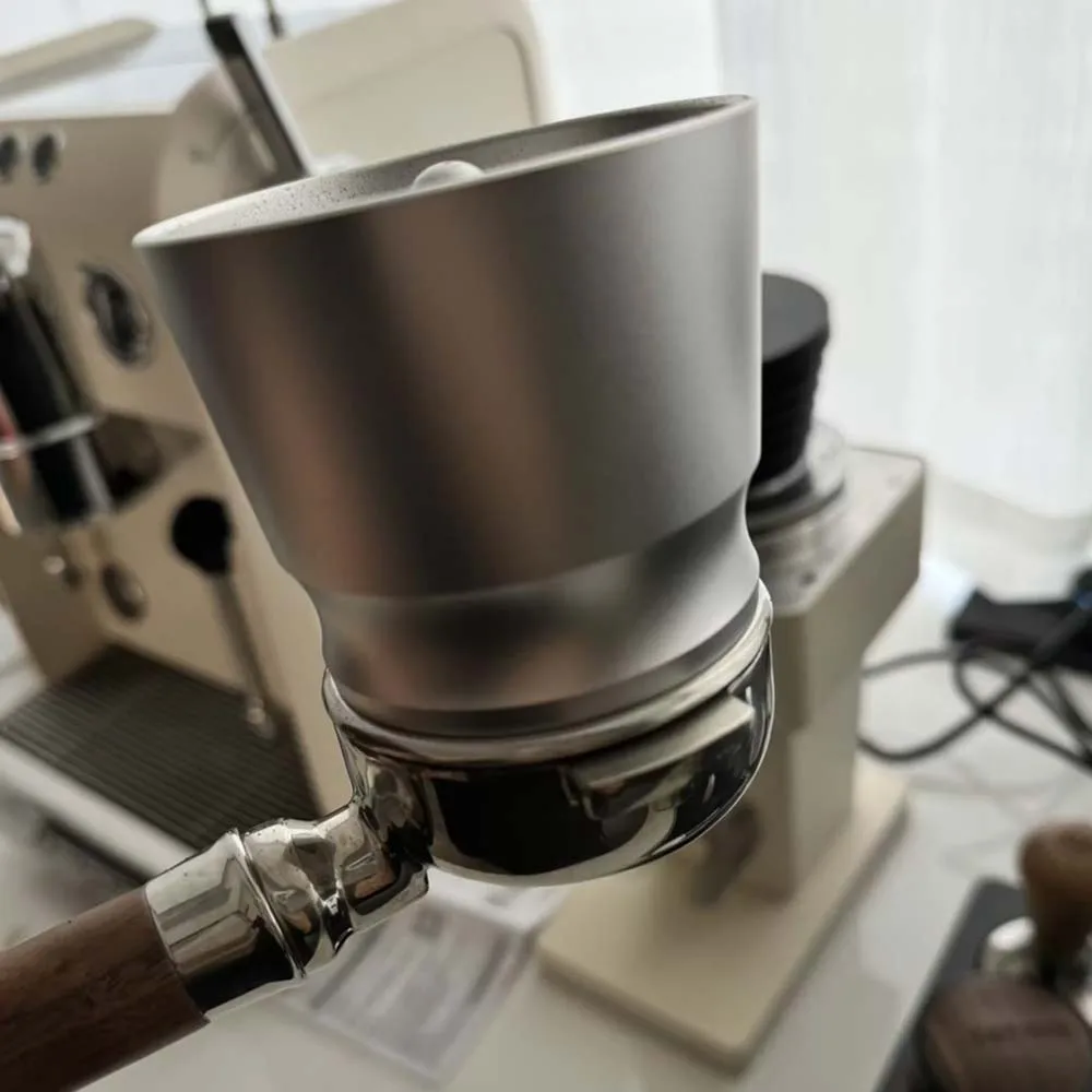 51/58mm Dosing Rings Press Aluminum Alloy Anti Flying Coffee Powder Picker Coffee Making Supplies Coffee Dosing Cup