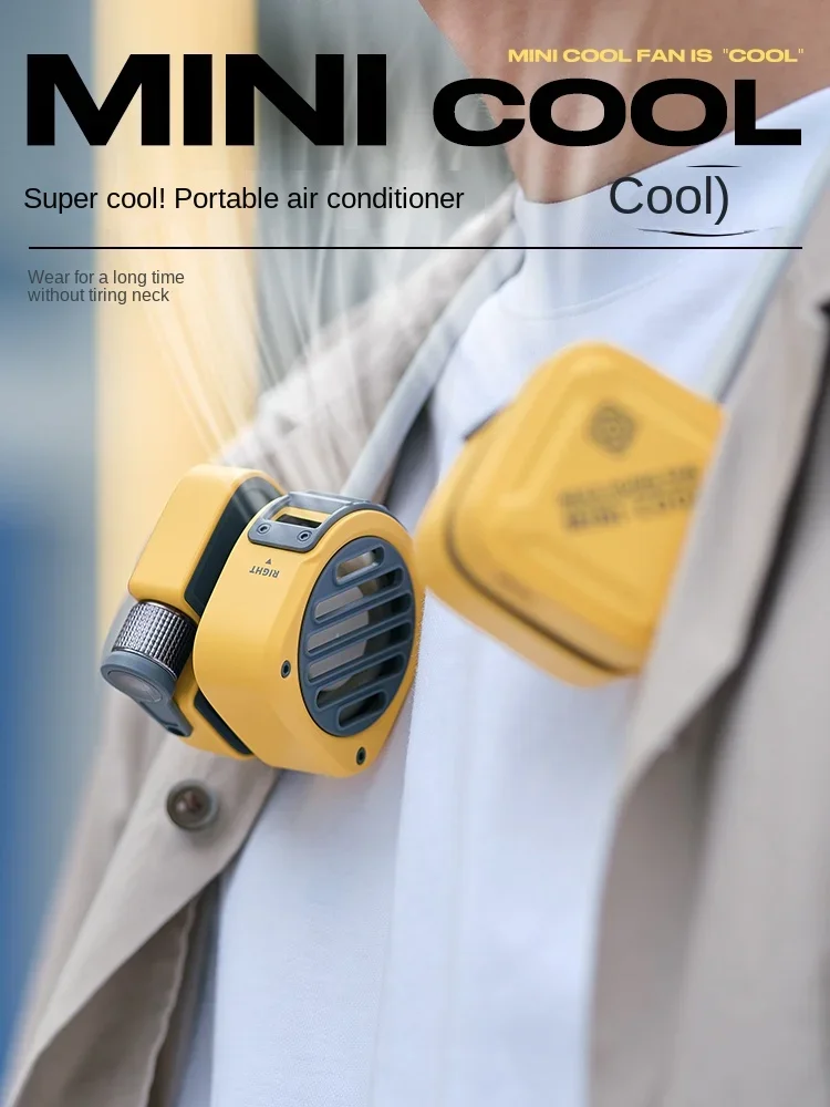 

Hanging neck fan portable small fan air conditioning refrigeration usb rechargeable outdoor hanging neck electric fan