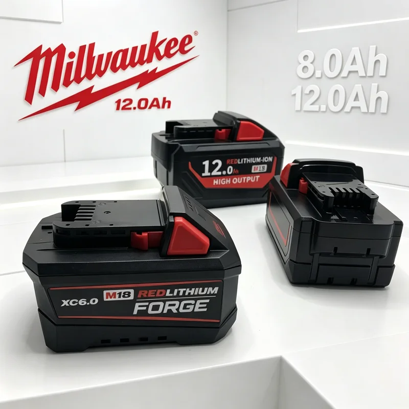 

Original Milwaukee M18 XC 18V 8.0Ah 12Ah, for Milwaukee Tools Rechargeable Battery 18V 48-11-2830 0730-20 21700 cell M18 Battery