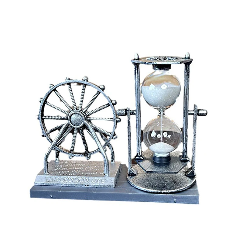 1PC Creative Student Gift Retro Ferris Wheel Quicksand Hourglass Ornament Domestic Home Office Desktop Decoration Craft Gift