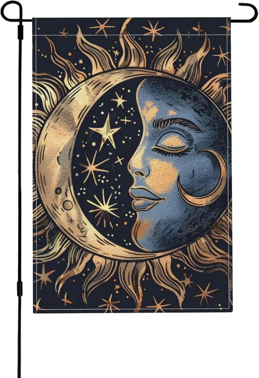 Galaxy Black Sun Moon Welcome Garden Flag For Outside Double Sided Galaxy Black Sun Moon Welcome Yard Flag Outdoor Decoratio AAS
