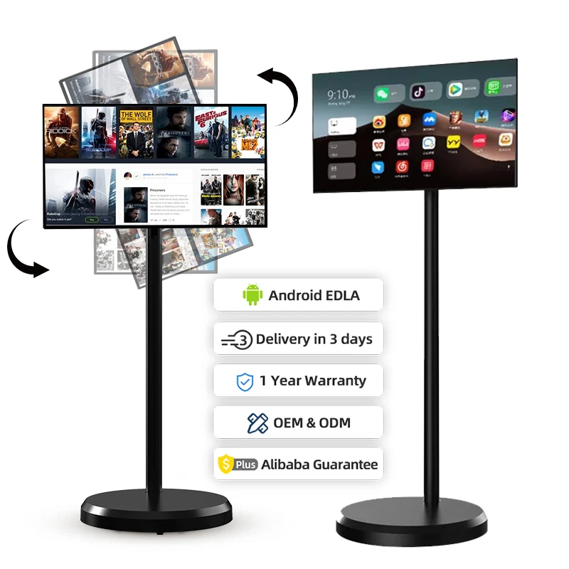 

21,5-дюймовый ЖК-дисплей с питанием от аккумулятора, Android 13, сенсорный экран, телевизор, комнатный телевизор, умный телевизор, портативный телевизор для гостиной