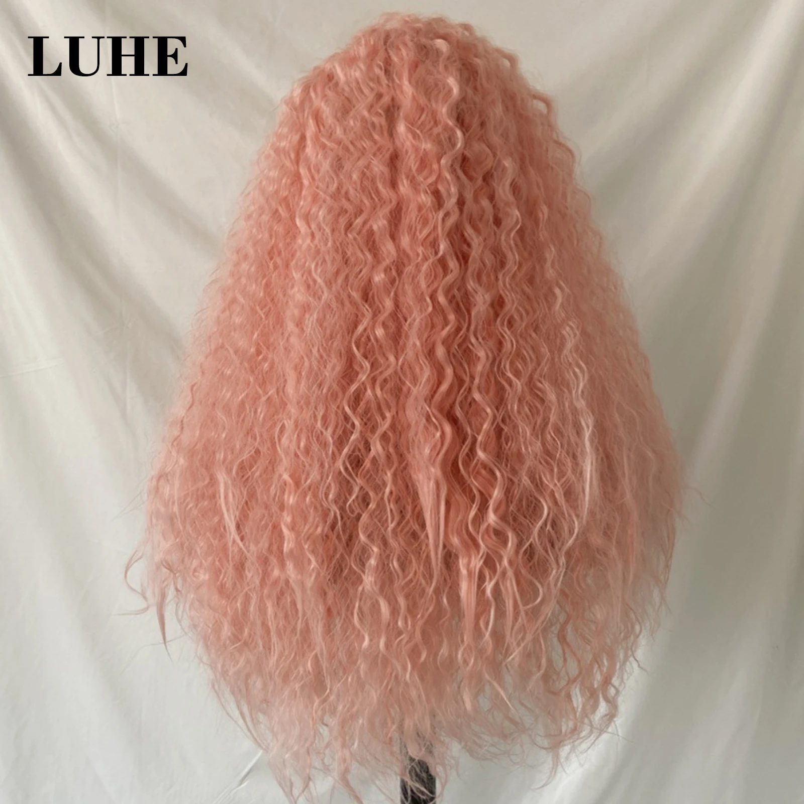 Pink Blonde Kinky Curly Synthetic Hair Wig 13x3 Lace Front Wigs for Black Women Cosplay Brown Long Loose Curly Lace Frontal Wigs