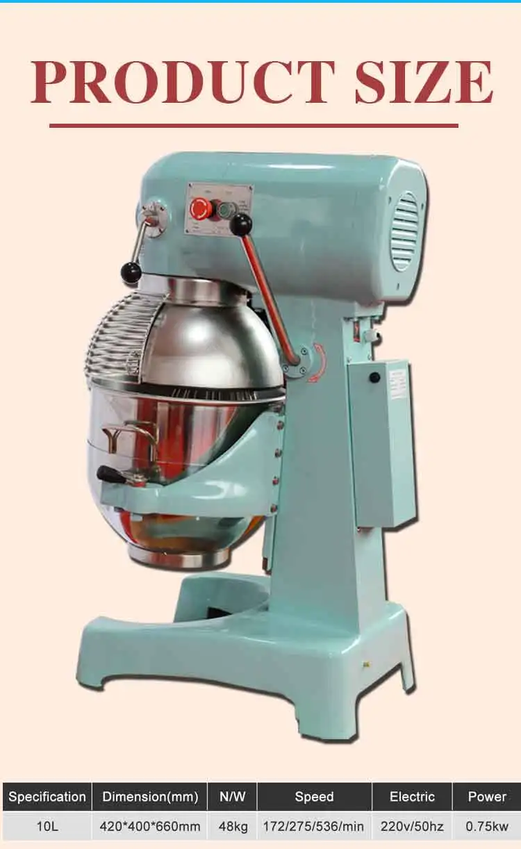 Commercial dough mixer egg beater flour mixer automatic dough kneading and beating chef machine 10L egg beater