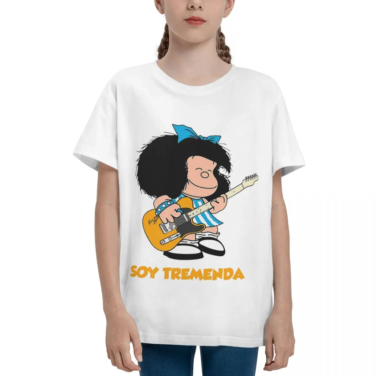 Adolescents Basic Short Sleeve T-Shirt Mafalda Quino Comics For Sale Round neckHigh grade Top tee Vintage Funny Vintag Teeanger