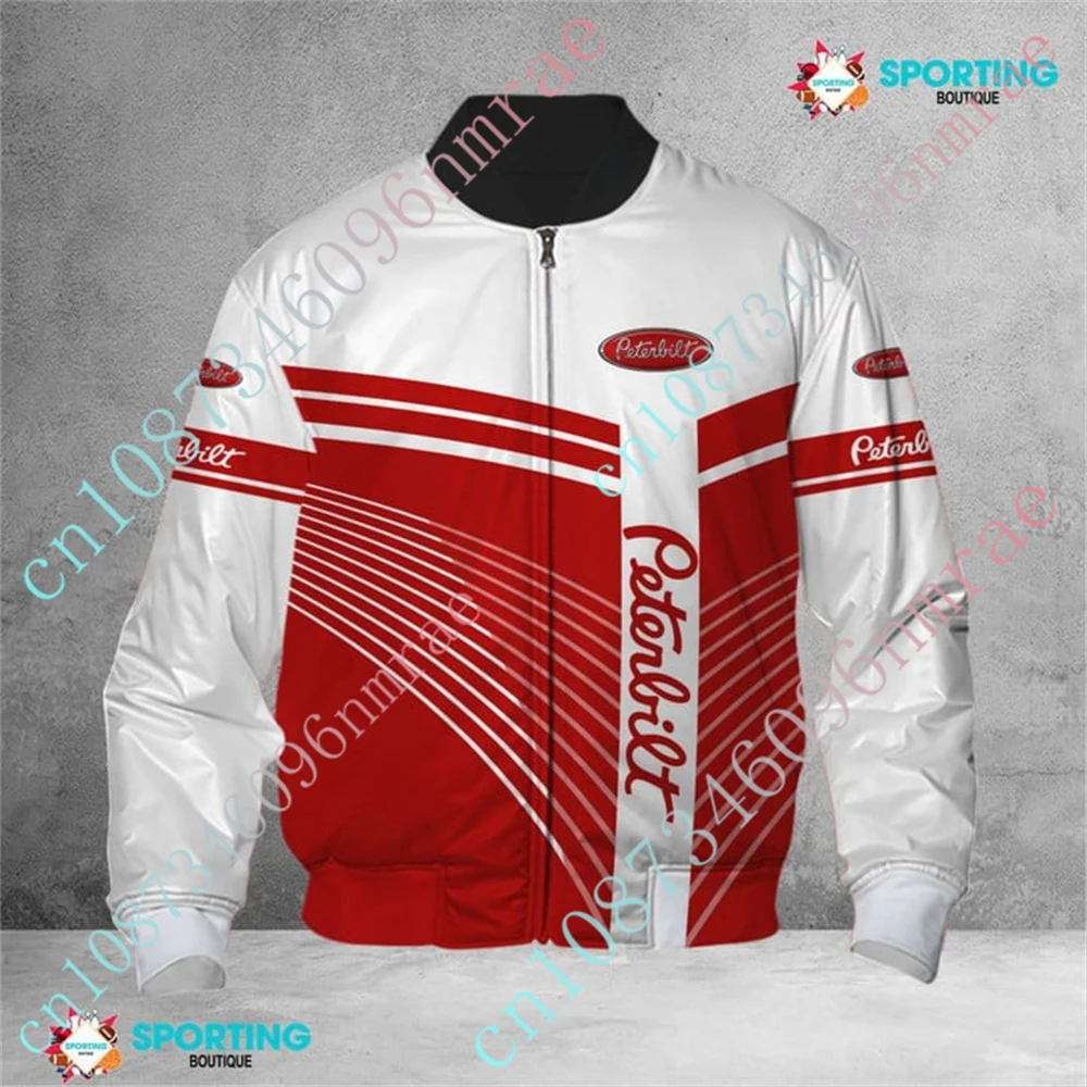 Peterbilt Clothing Hip Hop Windbreaker Techwear Baseball Uniform Harajuku Jackets For Men Thick Coats Bomber Jacket Custom Logo