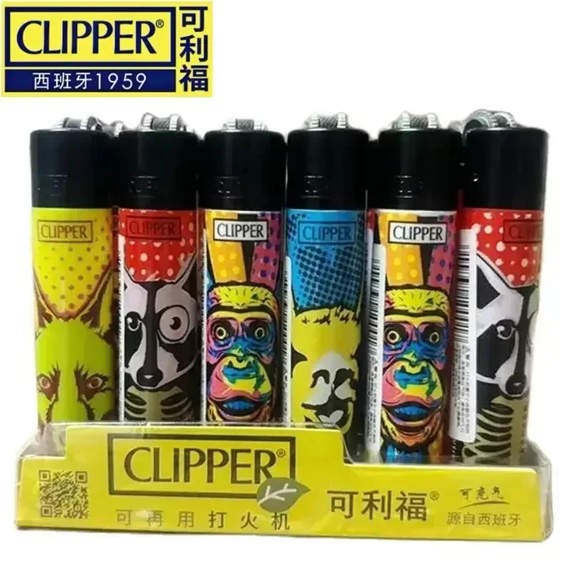 Clipper Lighter Grinding Wheel Mini Lighter Butane Flashlight Lighter (24pcs) Men\'s Small Tools Cool Gift Cigarette Accessories