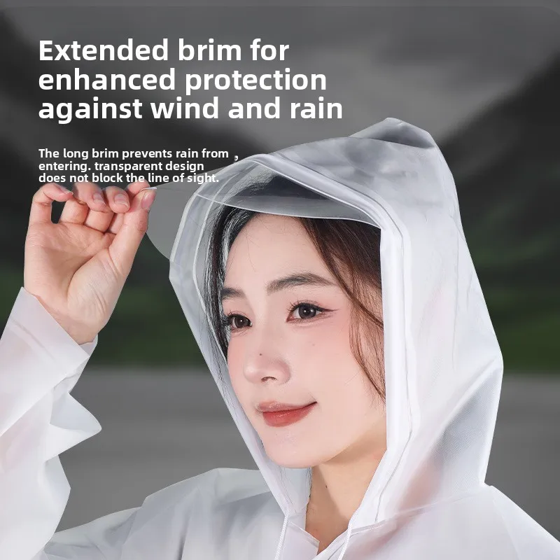 Women One‑Piece Full‑Body Rain Poncho, Thick Heavy‑Rain Resistant Separated Design Scooter Outdoor Wearing