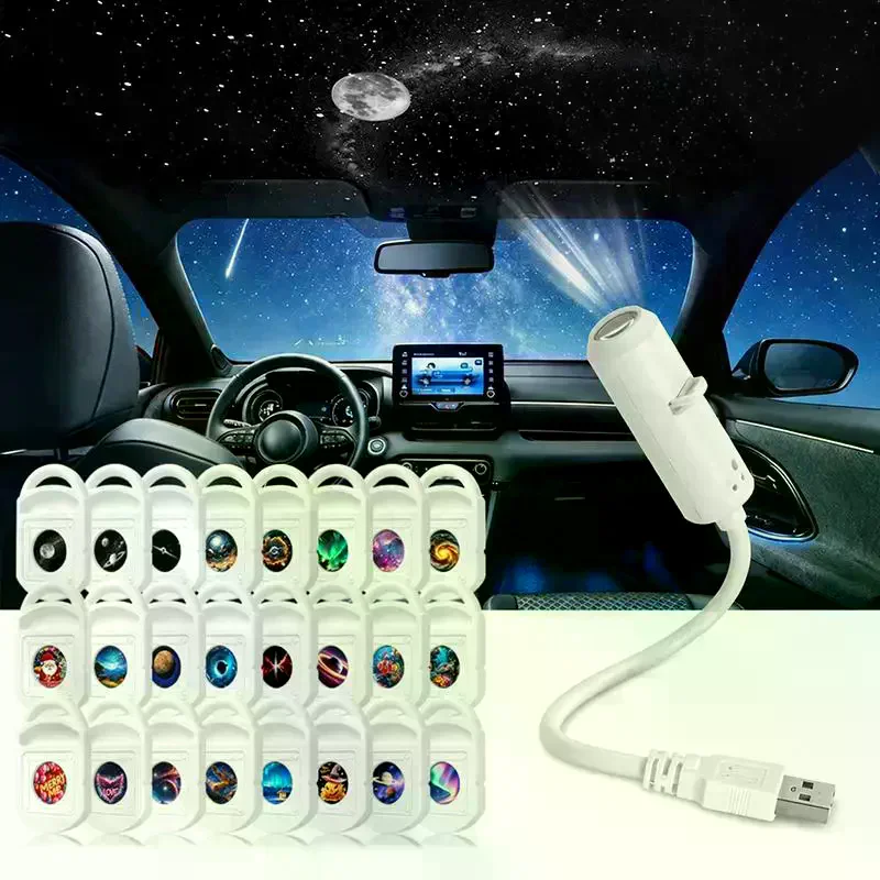 Galaxy Projector Night Light 360° Rotate LED Starry Sky Ambient Lamp For Party Home Decoration USB