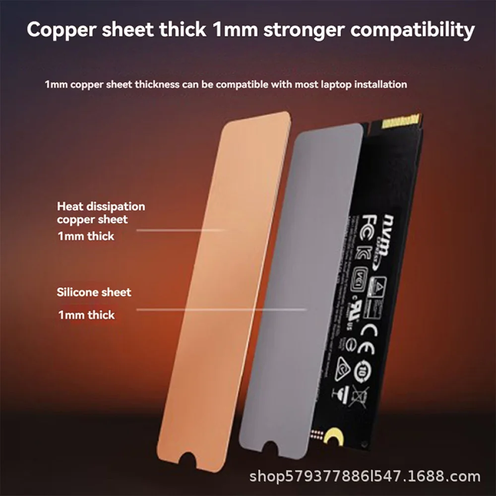 Желтый распределитель тепла NGFF NVME, кулер для ноутбука, термопрокладка M.2 SSD, аксессуары для радиатора из чистой меди