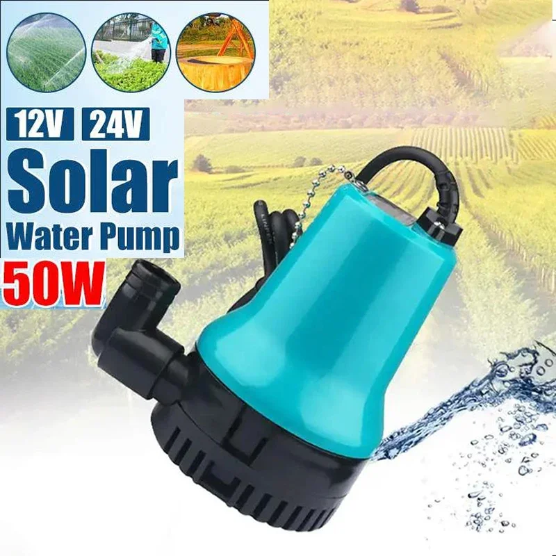 

Portable 4500L/H DC 12V/24V Solar Agricultural Brushless Motor Water Circulation Submersible Pump Irrigation Fountain Fish Pond