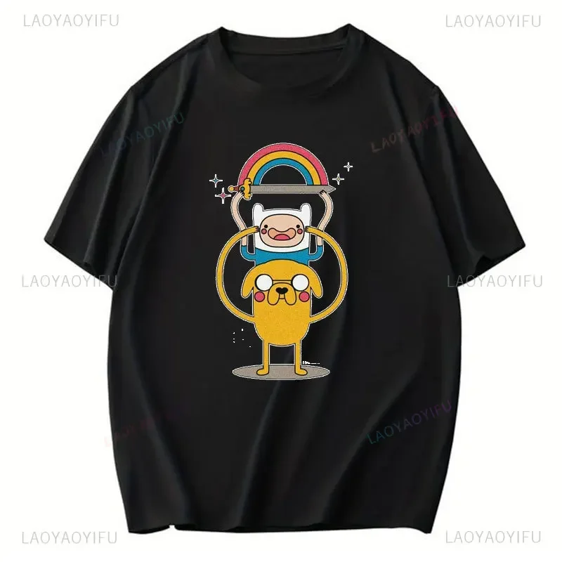 Adventure Time Cotton T Shirt Funny Cartoon Printing T Shirt for Men and Women Casual Wear Classic Anime Graphic Man\'s T Shirts