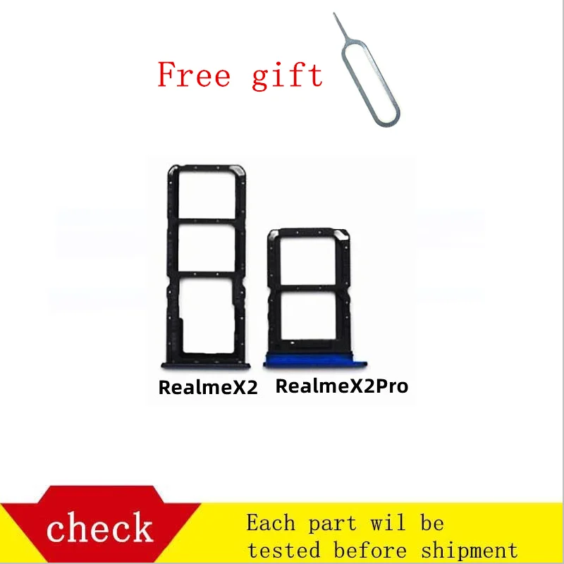 Wadah baki kartu SIM, adaptor Slot dan wadah kartu SD mikro, Pin pelepas gratis, jarum alat, cocok untuk Realme X2, X2pro