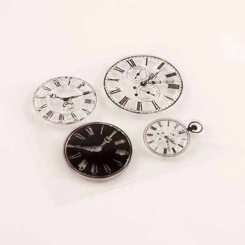 Classical Clock Faces Ink Silicone Stamp Seal Steampunk Card Making Scrapbooking Decor Album Photo DIY Diary Paper Craft Art