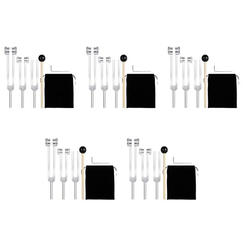 A89E-Stimmgabel-Set (128 Hz, 256 Hz, 512 Hz) im 15er-Pack, Stimmgabeln mit Reflexhammer für Klangheilung, Klangvibrationswerkzeuge
