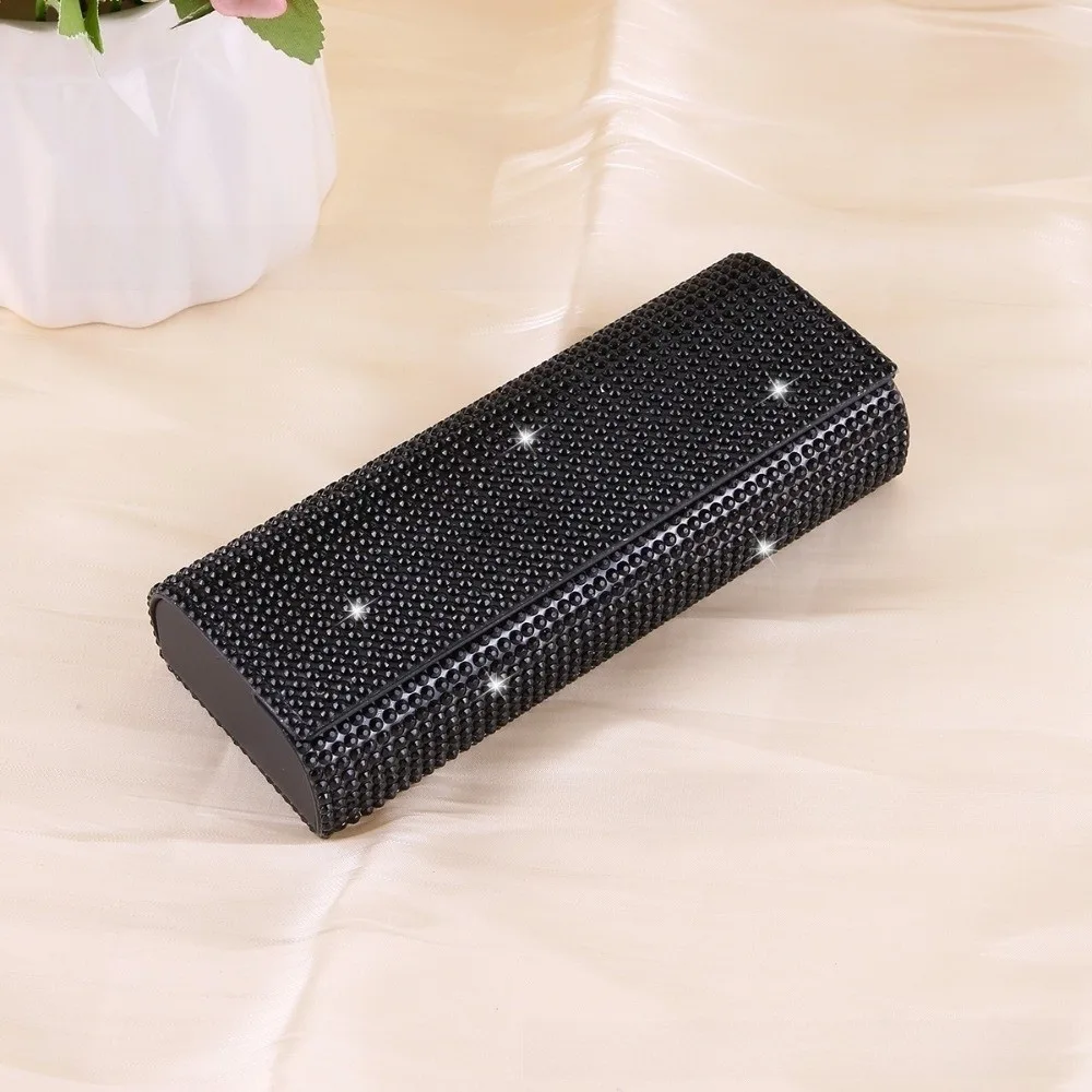 

Bling Diamond Car Glasses Case Anti-pressure Rhinestone Eye Glasses Case Hard Shell Sunglasses Case Car Interior Decoration