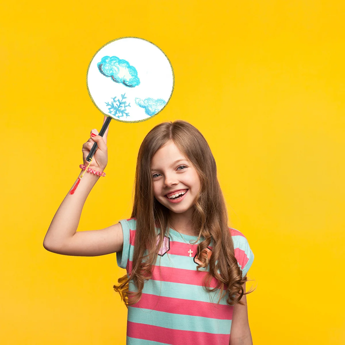 5 pièces bricolage peinture enfants dessin blanc rond ventilateur à main pour enfant artisanat jeu éducatif ventilateur décoratif