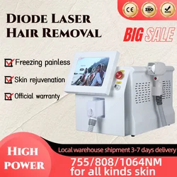 2024 New Painless Hair Remove Ice Platinum 3 Wavelength 808nm Diode Laser Hair Removal Machine for Home Use