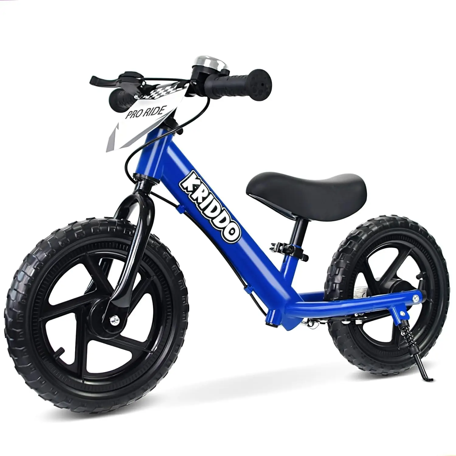 Bicicleta de equilibrio profesional para niños pequeños de 2 años con freno de mano y soporte, bicicleta de empuje de 12 pulgadas, bicicleta de regalo para niños y niñas de 2 a 5 años, azul