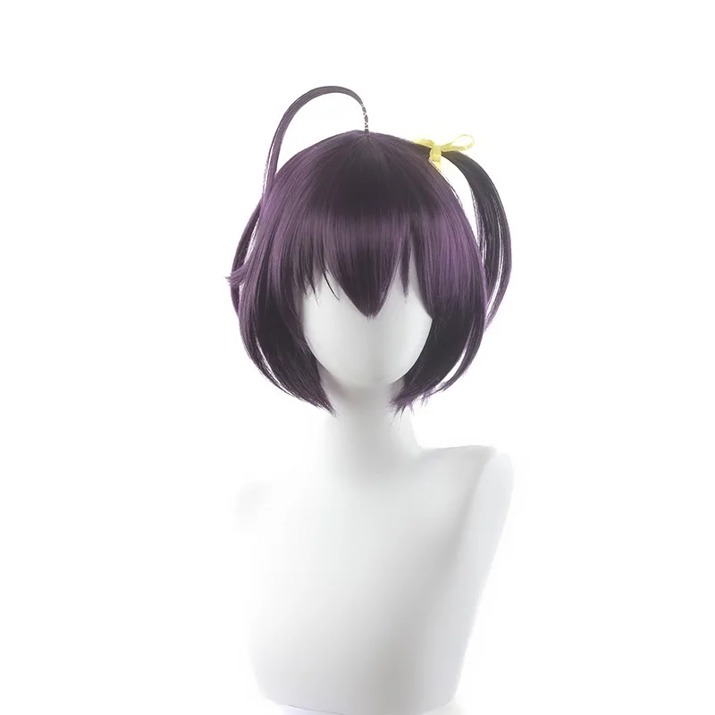 쿠로네코 린코 애니메이션 가발 코스프레 검정과 보라색 가발 모에도 사랑에 빠지고 싶다 코스프레 스타일