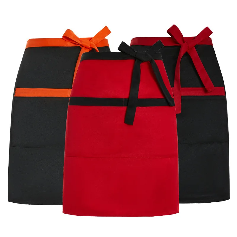 Avental curto para garçom, leite, chá, cafeteria, homens e mulheres, comida rápida, chef, roupas de trabalho