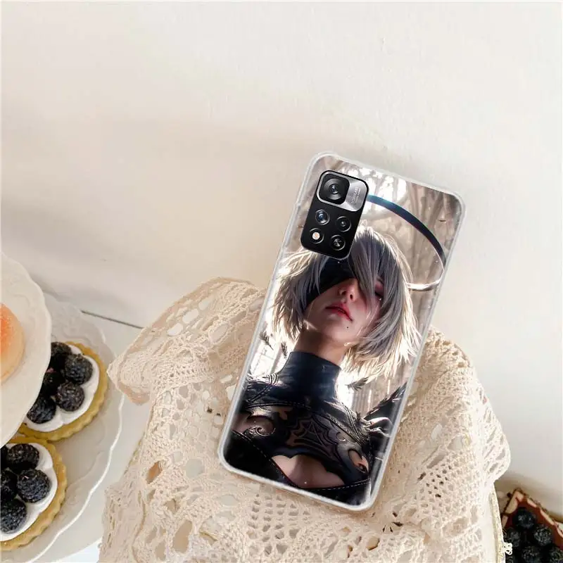 NieR Automata 2B Phone Case For Xiaomi Redmi Note 13 14 Pro+ 5G 10 10A 10C 12 12C 9 9A 9C 9T 8 8A 7 7A K60 K70 Pro K20 Cover Coq