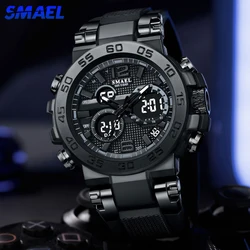 SMAEL Brand Sports LED Digital Watches Men Multifunctional Waterproof Alarm Dual Time Analog Quartz Wristwatches Men's Clock