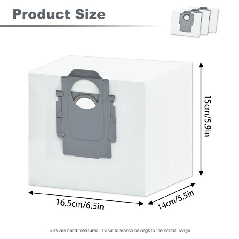 6 sacos de pó do bloco para roborock s8 pro ultra, s8 +, s7 maxv ultra/max ultra robô vácuo 2.5l sacos vácuo peças reposição