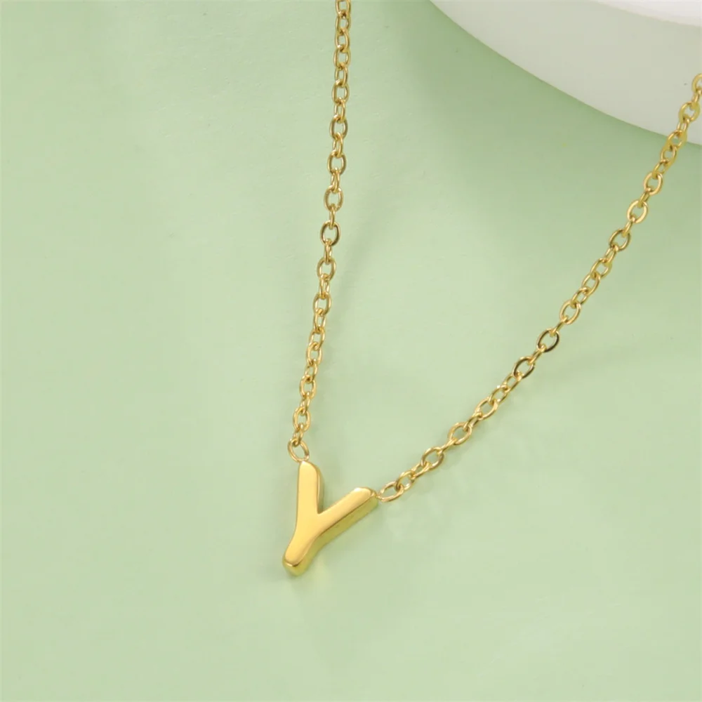 Initialen-Halsketten A-Z für Damen, Elegante Ketten, Choker, 26 Buchstaben-Anhänger, Edelstahl-Schmuck, Collier Femme – Detail 11
