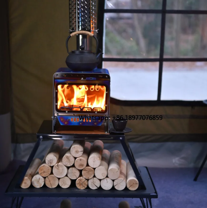

Ультралегкая титановая дровяная печь 2026 для использования в помещении и на улице, для кемпинга, обогрева палаток, пикников, небольшой уличный камин