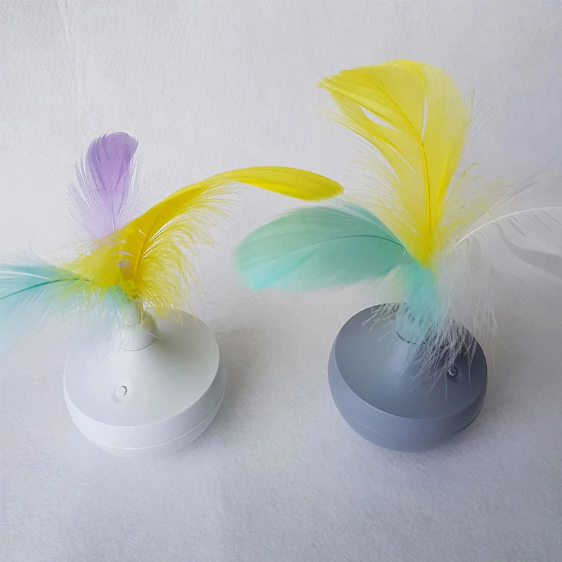 

2021 New Feather Cat Teaser Interactive Replacement Battery Tumbler Toys pets new inventions