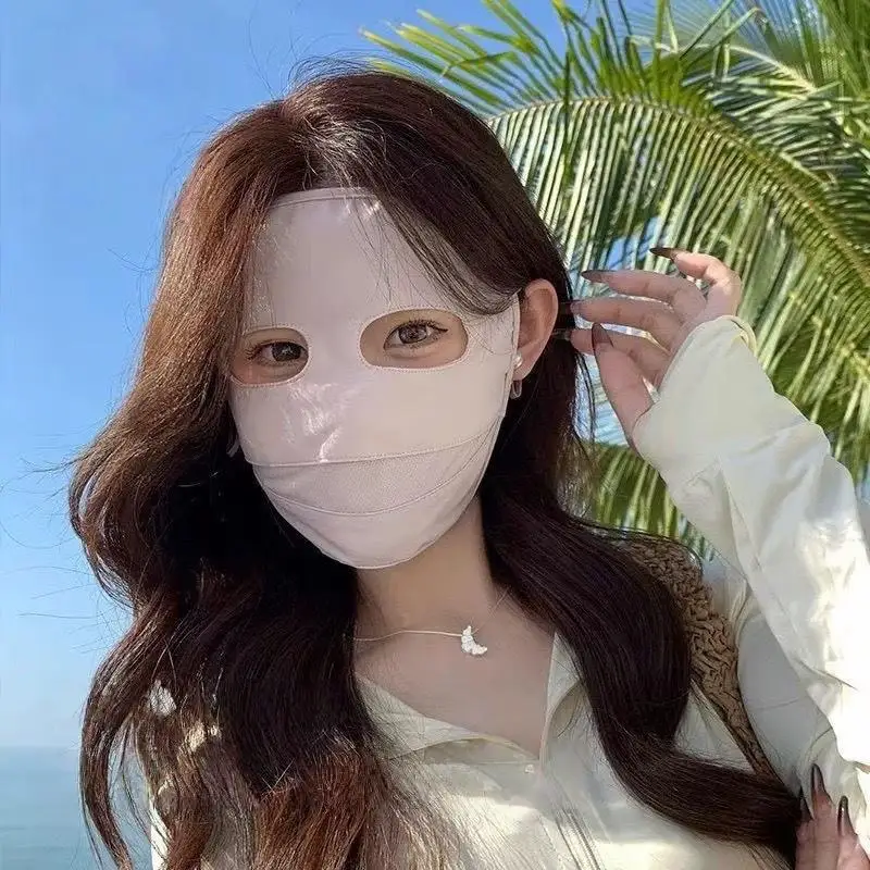 

Ice Silk Face Mask Full Face Scarf UV Protection Sun Block Breathable Solid Color for Outdoor Recreation