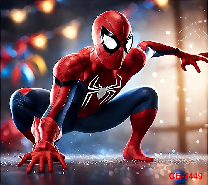 スパイダーマンパーティーの背景バナー、スーパーヒーローのテーマ、子供の誕生日の写真ポスター、スタジオの壁の装飾