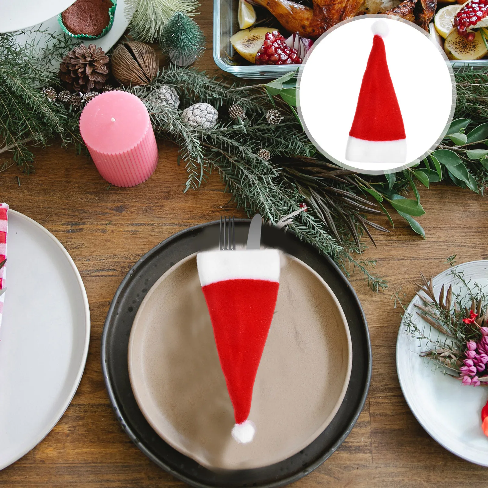 

15Pcs Mini Christmas Hat Candy Cover Lollipop Decor for Xmas Party Wine Bottle Centerpieces Holiday Gifts Decoration Supplies