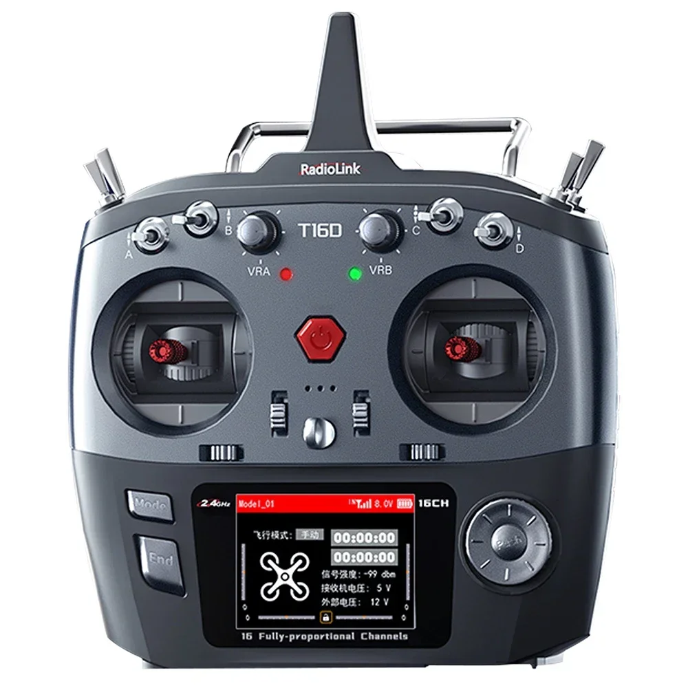 

RadioLink T16D 16-канальный радиоуправляемый передатчик 2,4 ГГц с приемником R16F, двухпозиционный пульт дистанционного управления