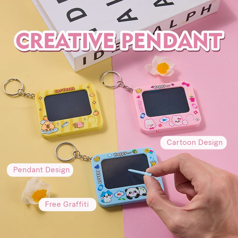 Cute-shaped mini doodle board, portable painting board toy with one-key erasing function，Children's toys