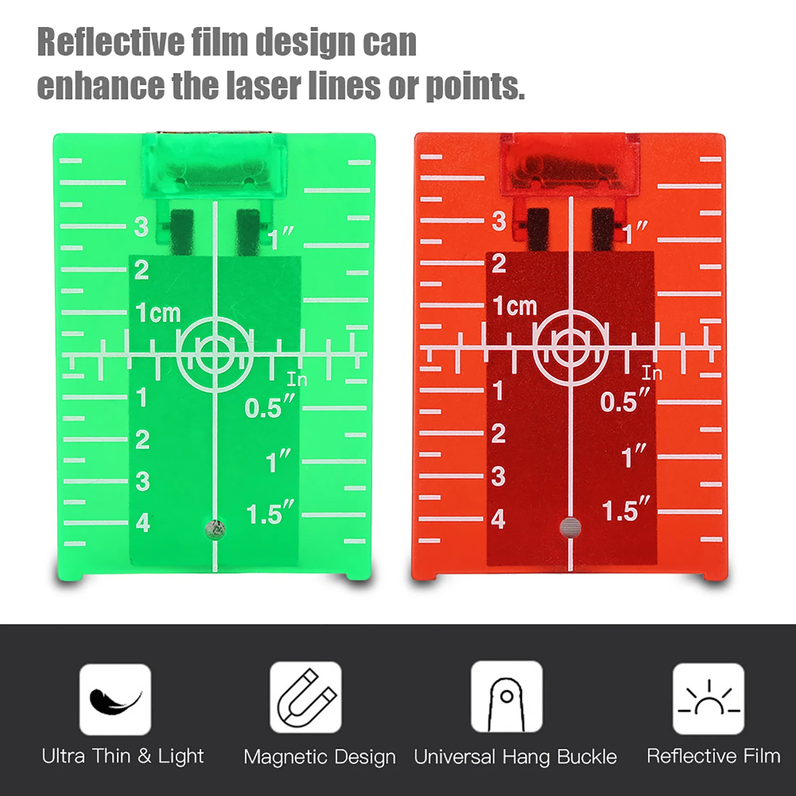 Magnetic Target Plate Magnetic Target Plate with Leg for Laser Level Meter  Line Double Scale Laser Level Target Plate