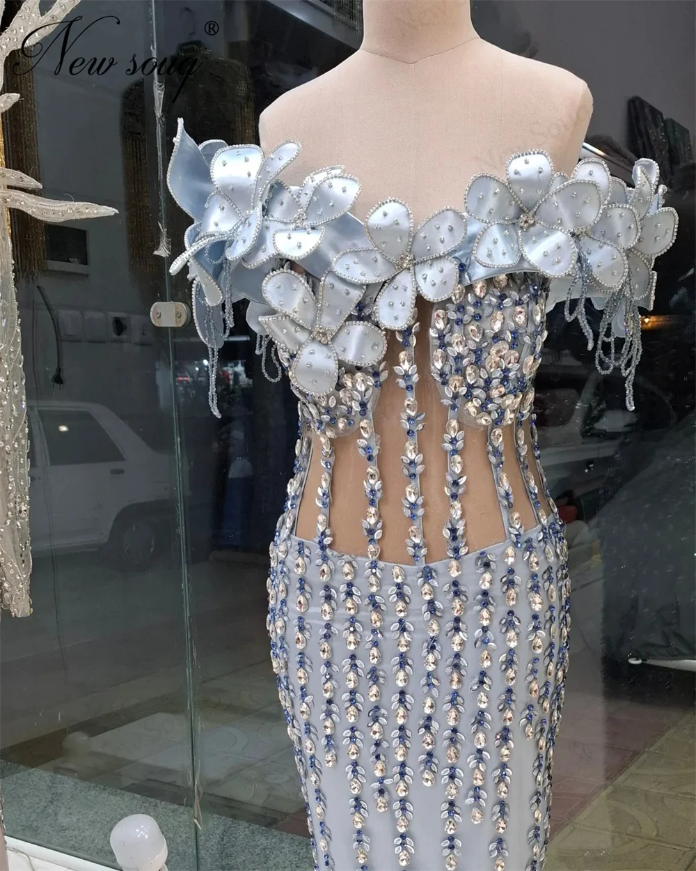 Aso Ebi Blue Beadin…