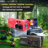 2600W Inverter DC12V/24V-AC220V LVYUAN Power Inverter For Outdoor Chainsaw Voltage Transformer Converter 3sockets